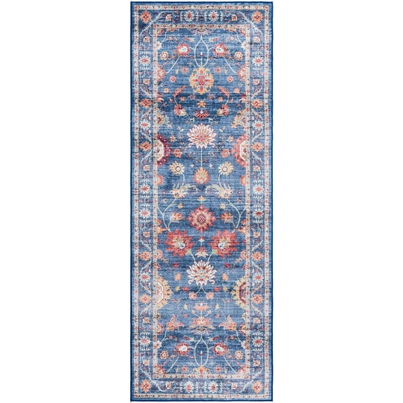 Indoor Boho Rug - 2x6 Runner, Non Slip, Super Strong, Ideal for High Traffic Areas in Entryway, Bedroom, Kitchenn - Cullen, Blue, 28943