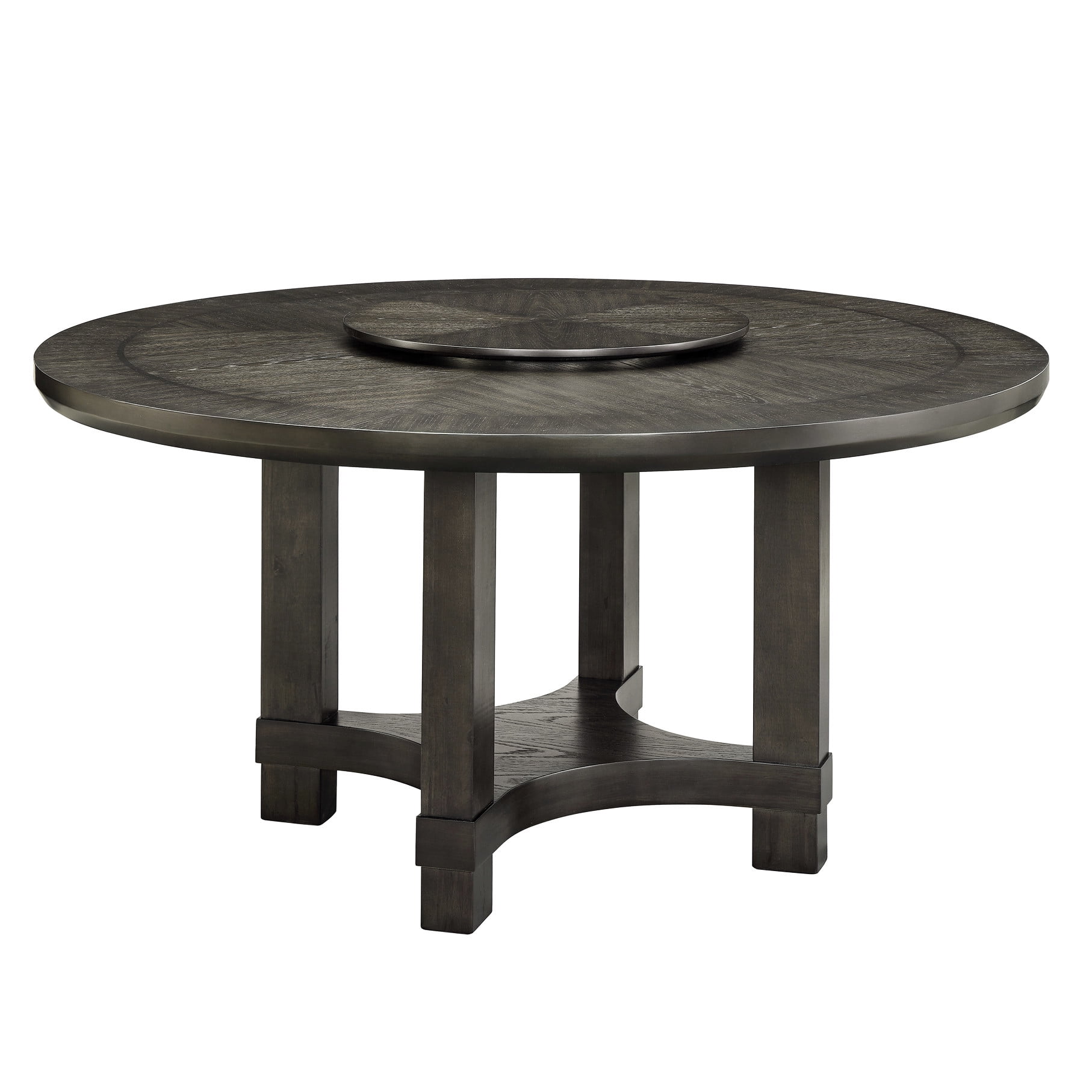 Transitional Round - Centered Lazy Susan - Dining Room - Durable 6 - Seater Table