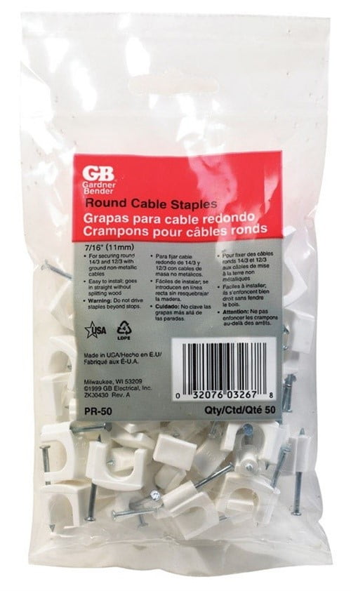 Gardner Bender PR-50 0.44 in. Round Romex Plastic Staple
