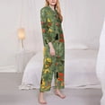 thumbnail image 3 of Balery Botanical Garden With Cats Pattern Pajama Sets for Women Long Sleeve 2 Piece Sleepwear Loungewear Sets Soft PJ's with Pockets Long Sleeve Comfy Pj Sets-Small, 3 of 7