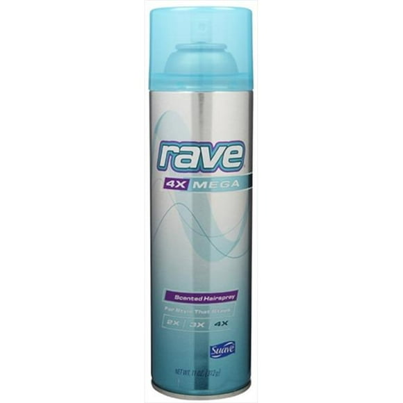 Spray pour Cheveux en Aérosol Parfumé de Rave - 1 Pack de 4 Méga Spray pour Cheveux pour la Protection contre la Chaleur, le Volume et la Brillance - ClimaShield pour une Humidité Supplémentaire et une Tenue Ferme Durable - Minimise les Frisottis