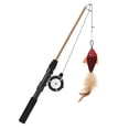 thumbnail image 1 of Fish Shape Telescopic Feathers Funny Cat Stick Pet Toy Rods Simulation Fishing Rod Kitten Playing Toy, 1 of 6