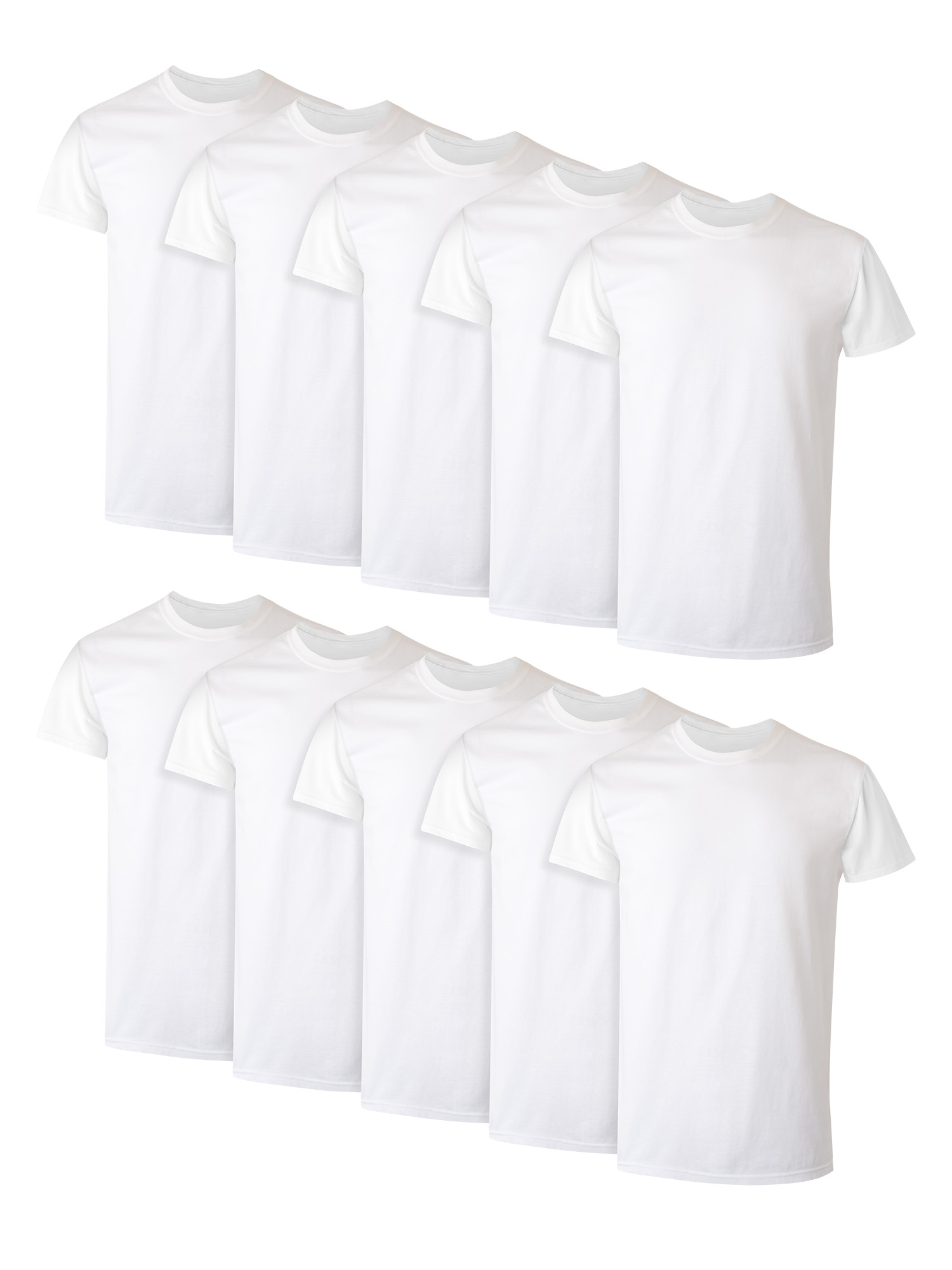 Hanes Men's Super Value Pack White Crew T-Shirt Undershirts, 10 Pack photo 1