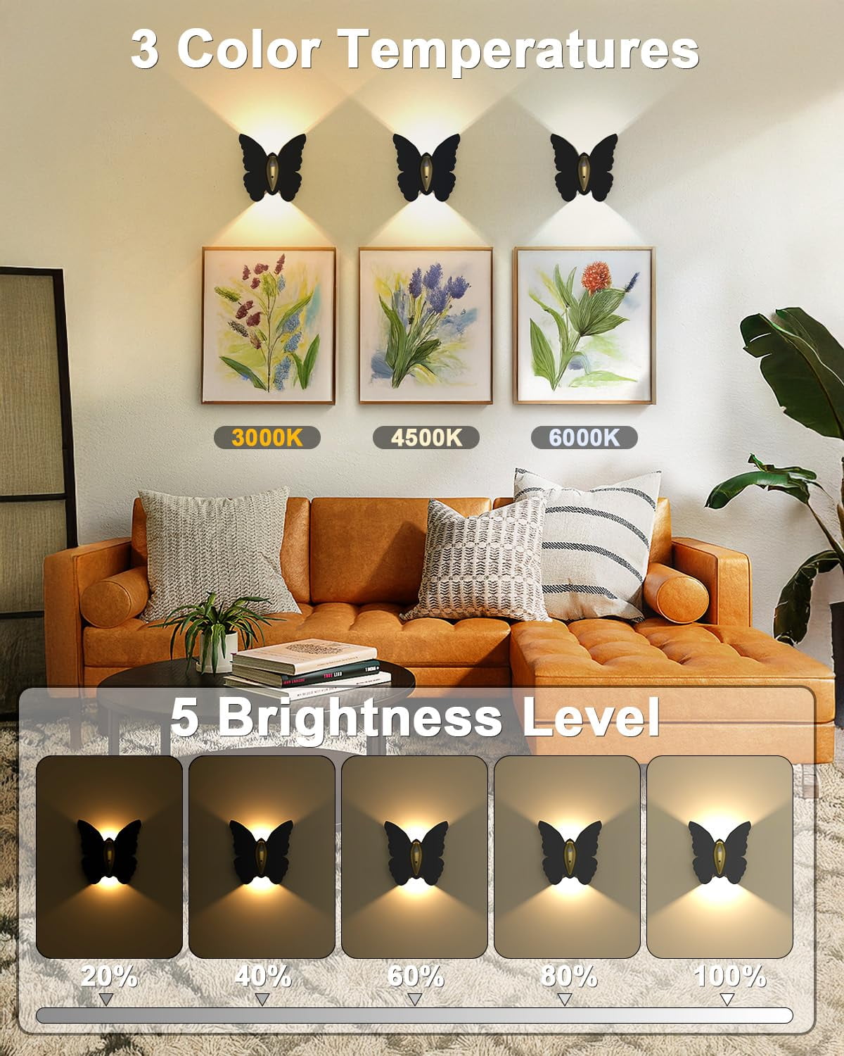 Wall Lamp，2 Pack Rechargeable Motion Sensor Night Light Wireless Wall Sconces Magnetic Closet Lights Stair Light Indoor Up and Down Wall Lamp for Bedroom Hallway