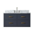 thumbnail image 2 of Blue 36"w X 22"d Bath Vanity - Marble Top, Faucet, Soft Close Function, Solid Wood Frame, Panels 36x22 With Top And Faucet Close, Wood, Plywood, 2 of 4