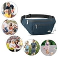 thumbnail image 5 of Entchin Fanny pack for Women Men, Blue Waistpack, Polyester Crossbody Belt Bag on Waist, 4 Zipper Pocket, Adult Teen, 5 of 6