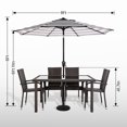 thumbnail image 5 of Sun-Ray 9 FT Patio Umbrella w/ Push Button Tilt and Crank Outdoor Umbrella, 8 Sturdy Ribs, UV Protection, Solution-Dyed Fabric, Black and White Stripe, 5 of 6
