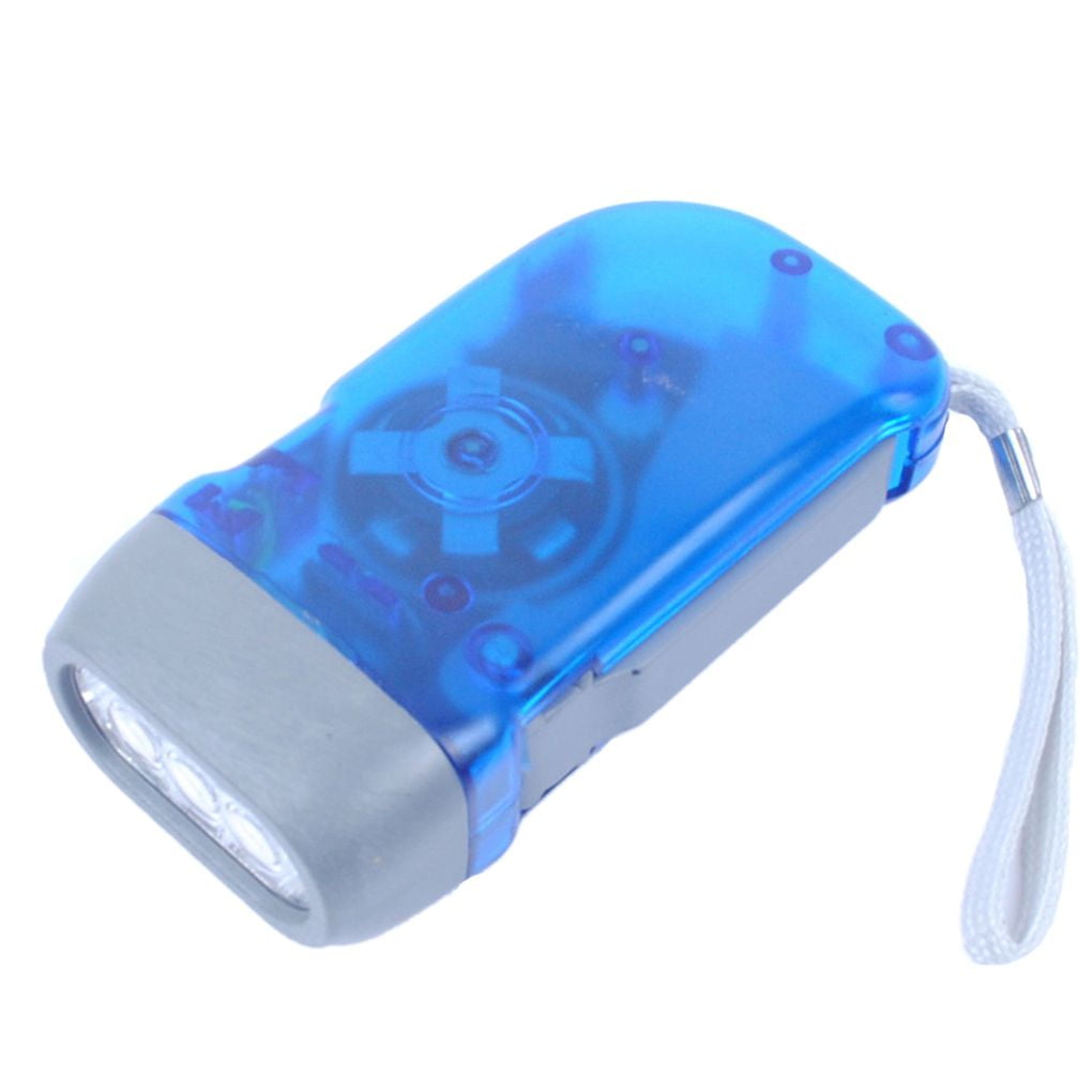 BESTEU Mini 3 LED Dynamo Wind Up Flashlight Torch Light Hand Press Crank Outdoor Sports Camping