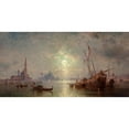 thumbnail image 2 of Franz Richard Unterberger 14x9 Black Ornate Wood Framed Double Matted Museum Art Print Titled: Venise-Vue De San Giorgio Maggiore (About 1878-80), 2 of 5
