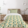 thumbnail image 3 of Ambesonne Irish Quilted Bedspread Set 2 Pcs, Happy St. Patrick's Day, Twin Size, Green Yellow White, 3 of 6
