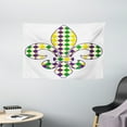 thumbnail image 1 of Mardi Gras Tapestry, Ancient Fleur De Lis with Traditional Festival Pattern Venetian Vintage, Wall Hanging for Bedroom Living Room Dorm Decor, 60W X 40L Inches, Purple Green Yellow, by Ambesonne, 1 of 2