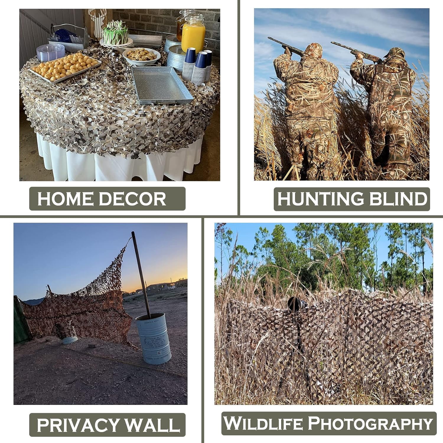 Camo Netting Camouflage Netting 20x20 10x20 10x10 Bulk Roll Burlap Camo Tarp Sunshade Net for Hunting Blind Dinosaur Birthday Jungle MilitaryTheme Party Decoration Camping Shooting