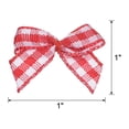 thumbnail image 2 of Uxcell 50Pcs Mini Gingham Ribbon Bow 1" Checkered Fabric Satin Ribbon Bows for Craft Bow Sewing Red and White, 2 of 4