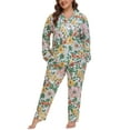 thumbnail image 3 of MUKVIK Plus Size Pajamas for Women Set Long Sleeve Button Down with Pockets, 3 of 7