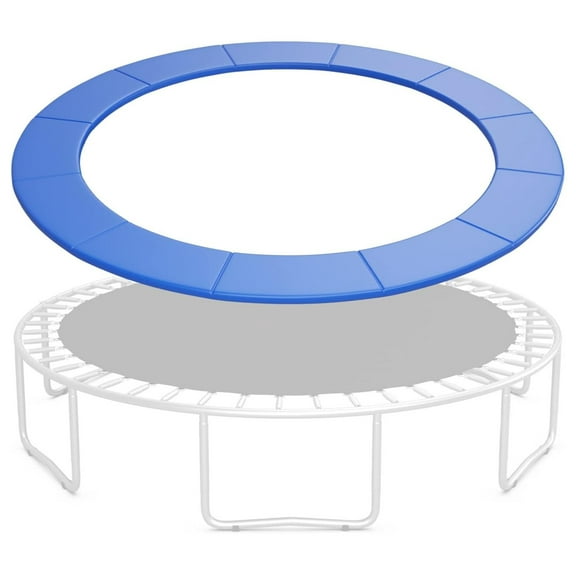 Trampoline Spring Cover, 8/10/12/14/15/16FT Trampoline Replacement Safety Pad, Waterproof & Tear-Resistant All-Weather Trampoline Accessories, No Holes for Poles