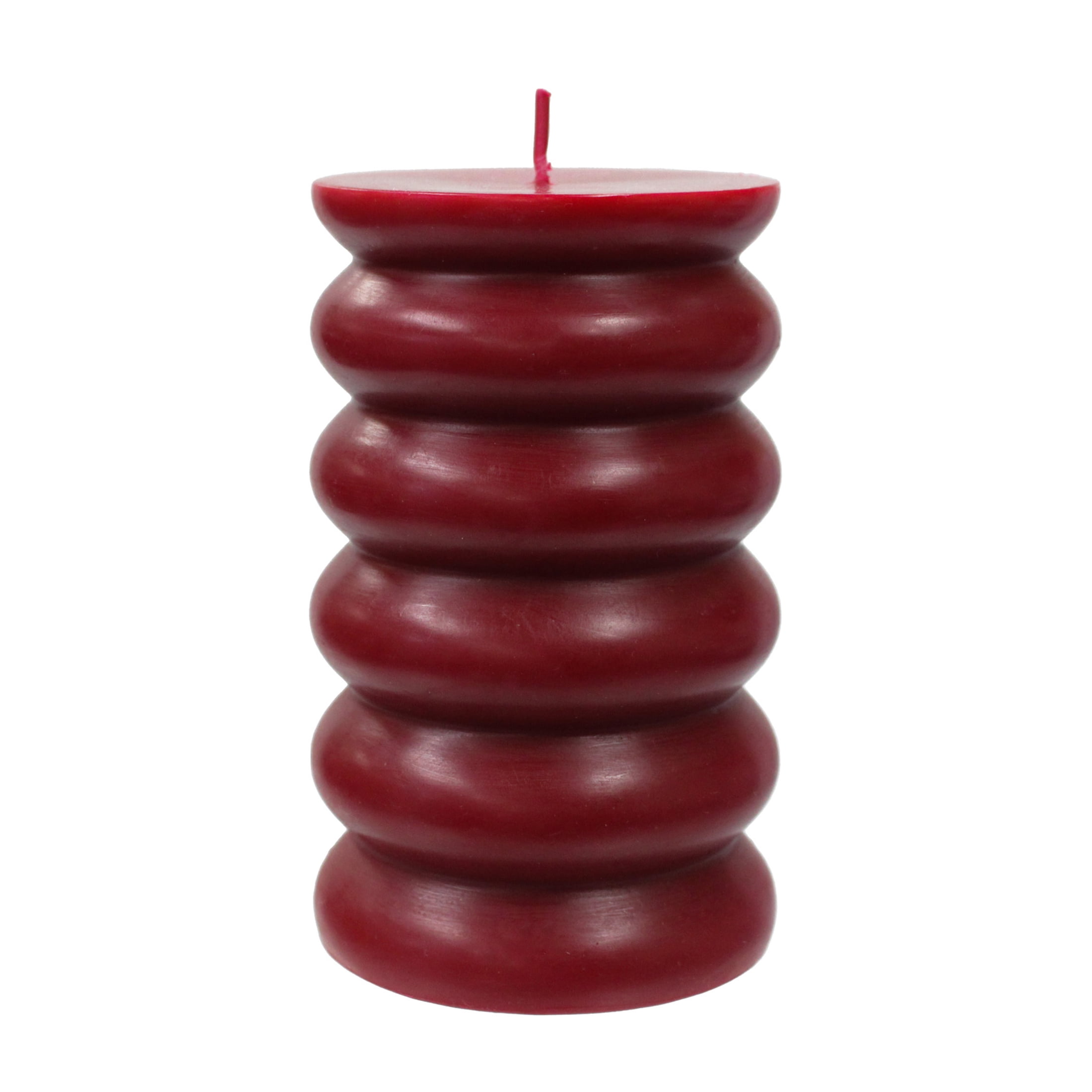 (2 pack) Better Homes & Gardens Bubble Pillar Candle, Unscented, 3 in x 5 in, Red