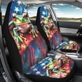 thumbnail image 4 of XYZCANDO Car Seat Covers Stretchy Cloth Car Front Seat Covers Car Seat Cover Set Lightweight Anti-Slip Truck SUV, Frog and American Flag Design, 4 of 10