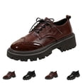 thumbnail image 2 of Yungyresw Womens Vintage Lace-Up Oxfords Classic Round Toe Chunky Platform Dress Shoes Casual Business Work Office Shoes Brown, 2 of 6