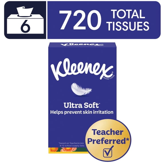 Kleenex Ultra Soft Facial Tissues Flat Boxes (Choose Your Count)
