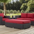 thumbnail image 5 of Afuera Living Rectangle Fabric Rattan Patio Ottoman in Espresso / Mocha, 5 of 6