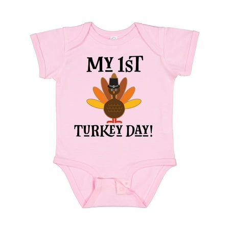 

Inktastic My 1st Turkey Day 2022 Thanksgiving Gift Baby Boy or Baby Girl Bodysuit