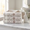 thumbnail image 6 of REGALWOVEN Geometric Pattern Cotton Decorative Hand Towels, 13 x 29 Inch Absorbent Soft Towel for Hand Drying and Face Washing Beige 2-Piece, 6 of 7