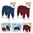 thumbnail image 2 of Thickened Fleece Dog Coat Full Body Wrap Four Leg Pet Coat For Active Pet Outdoor Actvity Breeds Indoor Home Pajamas, 2 of 9