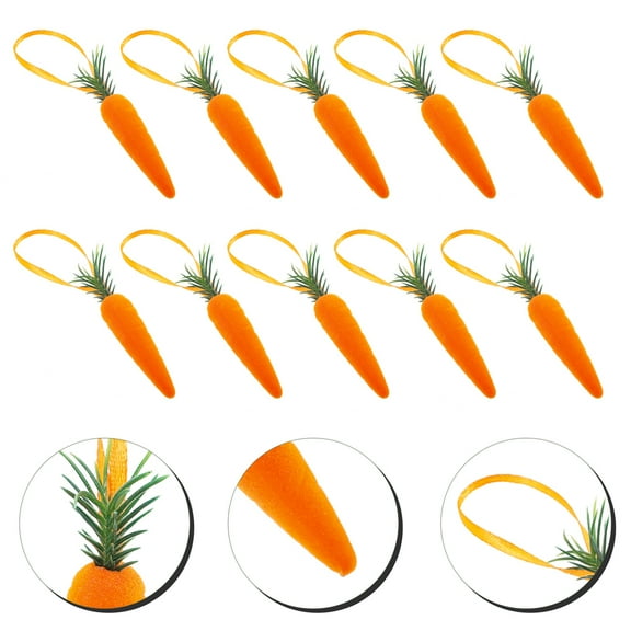OUNONA 10pcs Mini Artificial Carrot Decorations Realistic Miniature Food for Dollhouse Kitchen Play Accessories