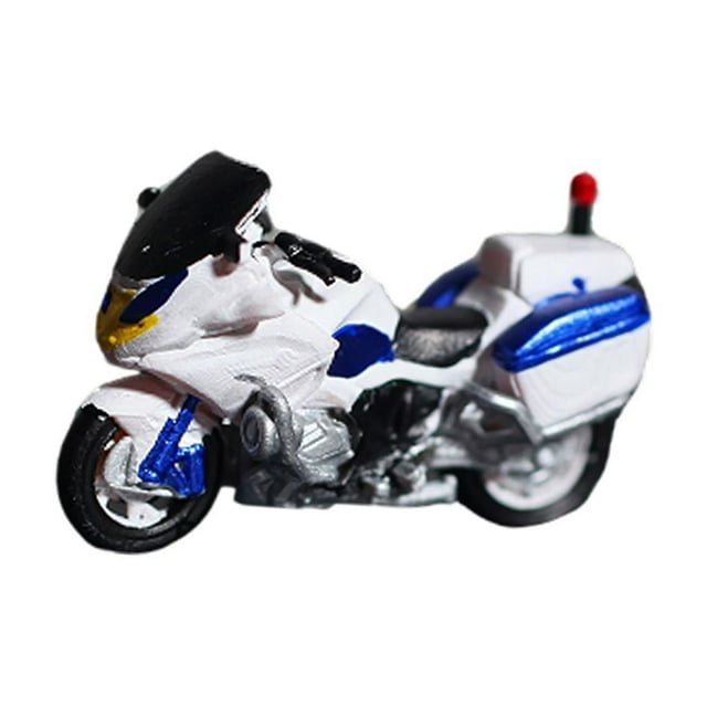 Figuras de policía a escala 1:64 Colección de modelos Tiny People Adorno en miniatura de resina 1 motocicleta
