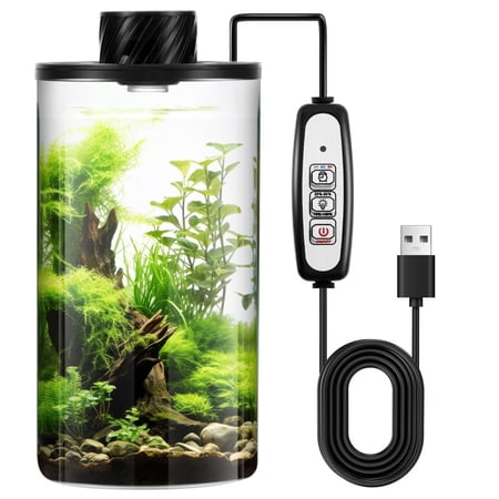 Mini Glass Terrarium Kit with LED Light for Succulents Moss or Small Aquatic Environments as Home and Office Decor