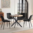 thumbnail image 4 of NORDICANA 37" Round Dining Table Set, Mid Century Modern Round Dining Table for 4 Person, Coffee Table for Kitchen Dining Room, Office, Save Space (1 Table with 4 Black Chairs), 4 of 7
