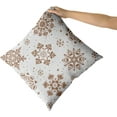 thumbnail image 3 of Brown White Snowflakes Winter Christmas Pillow Covers 20x20 Set of 2 Xmas Snow Holiday Decoration Print Decorative Outdoor Pillowcases Seasonal Farmhouse Throw Cushion Case Decor for Couch Sofa Bed, 3 of 6