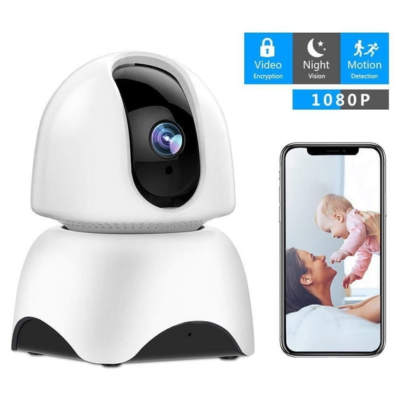 Baby Monitor, Wireless IP Security Camera WiFi Surveillance Pet Camera with Cloud Storage Two Way Audio Remote Viewing Pan Tilt Zoom Night Vision Motion Detect for Indoor Home Shop Office