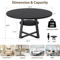 thumbnail image 2 of Garvee Round Dining Table for 4-6, 42" Farmhouse Kitchen Table with Storage, Circle Dinner Tables for Kitchen, Dining Room, Living Room, Meeting Room, Apartment (Black), 2 of 7