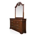 thumbnail image 2 of Furniture of America Ruben Solid Wood 2-Piece Dresser and Mirror in Cherry, 2 of 9