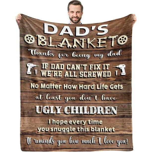 LHSHID Dad Birthday Gift from Daughter Christmas Birthday Gifts for Dad from Son Fathers Day Presents for Dad from Kids Cool Gifts for Daddy Who Wants Nothing Dad Throw Blanket 30"x40"