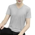 thumbnail image 4 of Mens Shirts Plain White Tshirts for Men Classic Fit V Neck Cotton Shirts for Men Relaxed Fitted Summer Workout T-Shirts Soft Casual Athletic Activewear Tops, 4 of 9