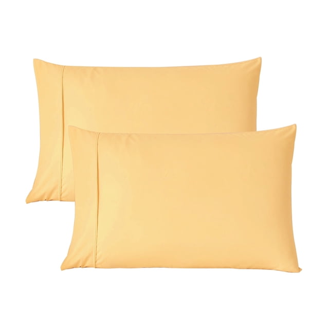 HAOK Solid Print Pillow Cases, King, Beige, 2-Pieces