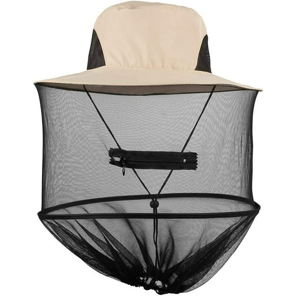 Mosquito Head Net Hat Sun Hat Bucket Hat with Hidden Net Mesh for Fishing Hiking Beekeeping