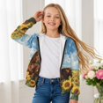 thumbnail image 5 of chaqlin Girls Horse Hoodies Size 14-16 Zip Up Hooded Coat Sunflower Long Sleeve Hoodie Sweatshirts Kids School Jacket Casual Outerwear with Pocket, 5 of 7