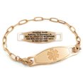 thumbnail image 1 of MedicEngraved Rose Gold Stainless Steel Custom Medical Alert Bracelet - 4mm Paperclip Link, 1 of 7