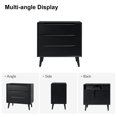 thumbnail image 7 of Modern Wooden Storage Accent Cabinet 3 Drawers Multifunctional End Table Set of 2 with USB Black, 7 of 7