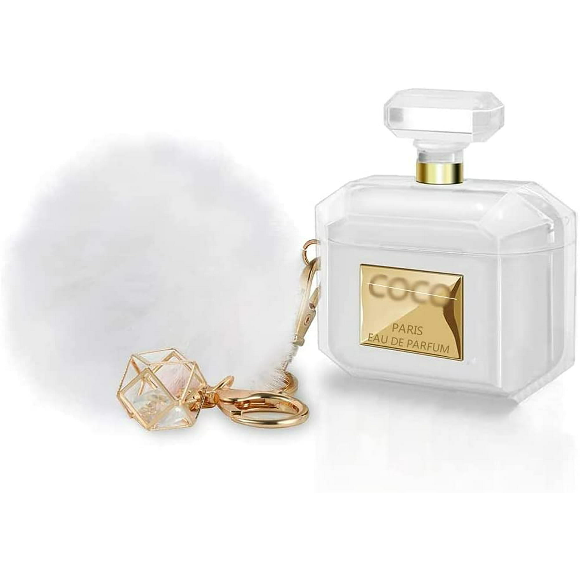 Cell Phones & Accessories, Coco Paris Perfume Bottle With Keychain Fur  Ball Silicone Case Airpods 1 2
