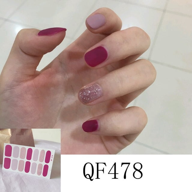 5pcs Caramel White Scrub Nail Sticker Waterproof Detachable Nail Sticker Nail Art Decorations Nail Wraps(QF478)