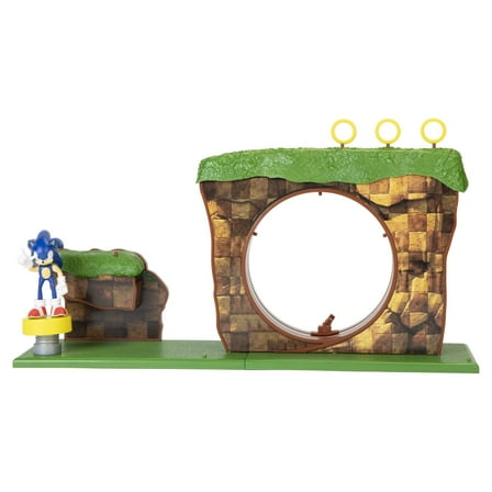 Sonic the Hedgehog Green Hill Zone Action Figure Playset, includes 2.5" Inch Sonic Action Figure
