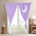 thumbnail image 4 of Psychedelic Galaxy Curtains & Drapes Pastel Purple 30%-50% Blackout Curtains , Constellations Horoscopes Curtains Astrology Zodiac Black Out Curtains, Hippie Moon Window Drapes, 4 of 6