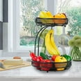 thumbnail image 3 of CMGB 2-Tier Countertop Metal Fruit Basket with Banana Hanger, Kitchen, Black, 3 of 10