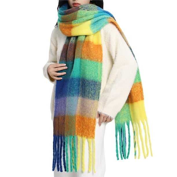 Bufanda cálida de invierno for mujer, chal largo, bufandas grandes, bufandas gruesas for clima frío, bufandas grandes y gruesas de gran tamaño.