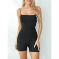 thumbnail image 3 of Diconna Women Solid Color Cami Playsuits Sleeveless Backless Short Bodycon Jumpsuits Summer Spaghetti Strap Rompers Clubwear, 3 of 9