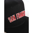 thumbnail image 3 of Original Snapback Custom American Cities State Letters Ajustable Flat Visor Cap (San Francisco Black, White Red), 3 of 4